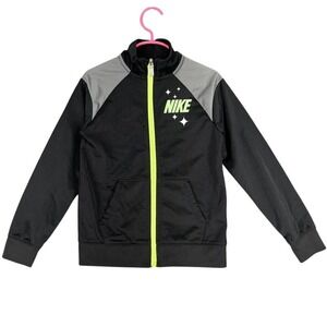 Nike Jacket Youth Large 6-7 YRS Zip Up Black Warmup‎ Soccer Mock Neck Sweater
